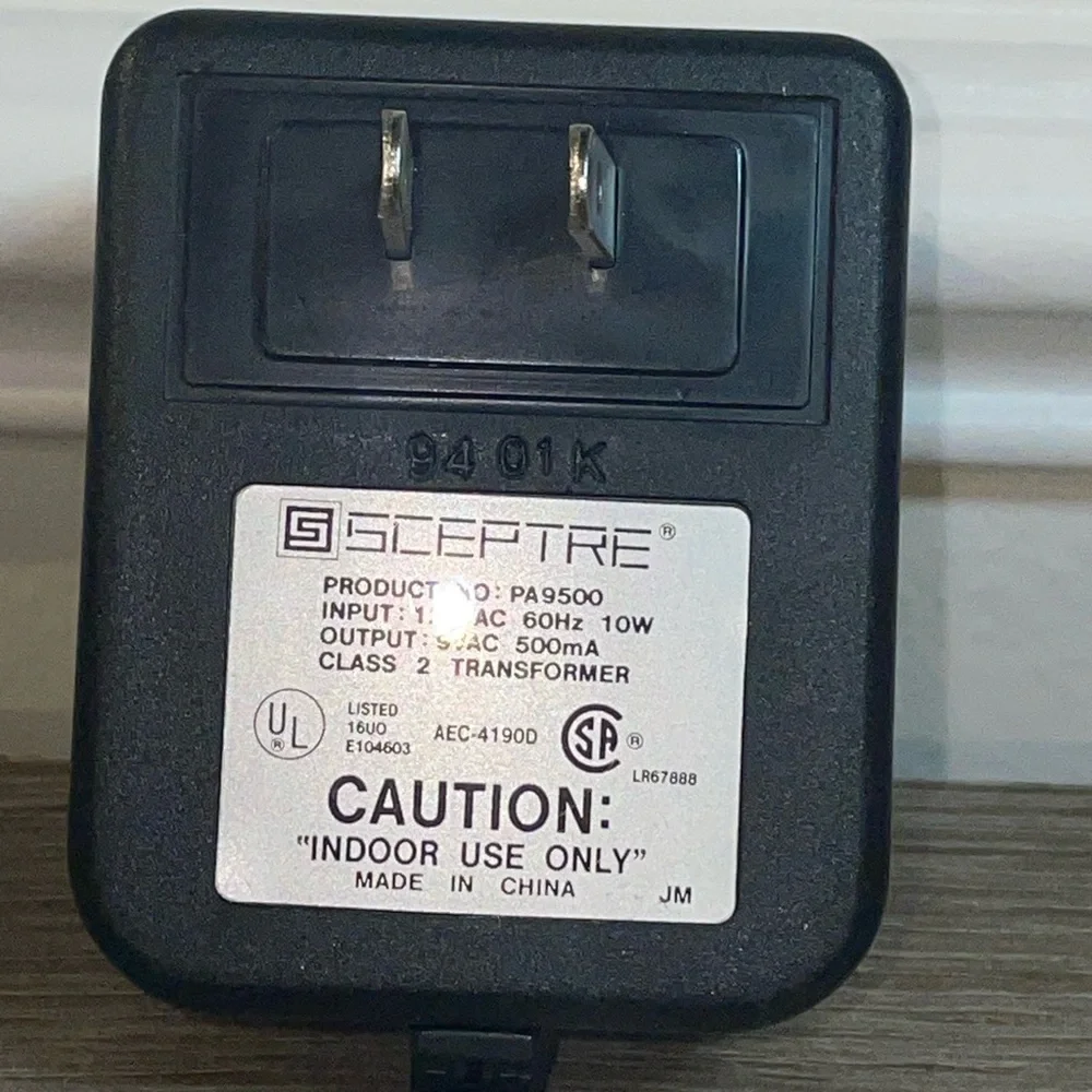 Genuine☆ USRobotics PA9500 Input 120VAC 60Hz 9VAC 500mA CLASS2 TRANSFORMER.(#17)